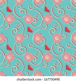 abstract floral vector illustration of Valentine's Day