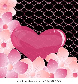 abstract floral vector illustration of Valentine's Day