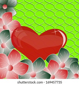 abstract floral vector illustration of Valentine's Day