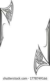abstract floral vector illustrations. Borders, tattoo or design elements. In the black color on white background. With place for text or image. Web site page and mobile app design.