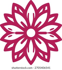 Un logotipo de Vector floral abstracto en color magenta. Diseño de icono elegante y moderno adecuado para la belleza, la naturaleza, el bienestar, el spa, el yoga o la marca ecológica.