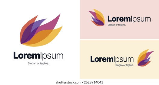 Abstract floral vector logo template mockup