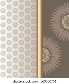 abstract floral vector on brown shade color background, ornamental pattern template design