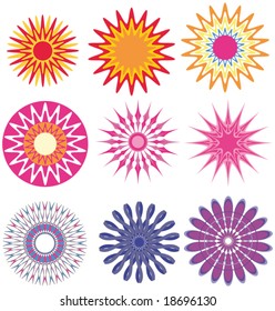 abstract floral vector ornaments