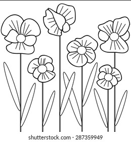 Abstract floral vector pattern. Pansies. Backgrounds & textures shop.