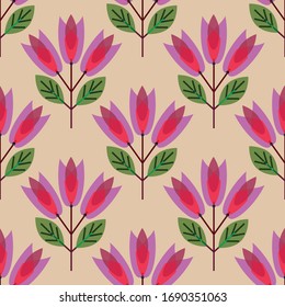 Abstract floral vector seamless pattern for decoration, packaging.