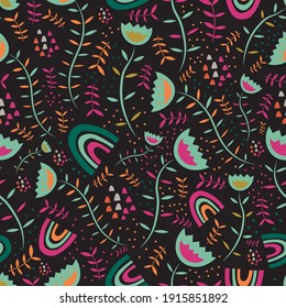 
Abstract floral vector seamless pattern.