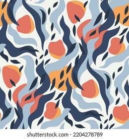 Abstract floral vector seamless pattern