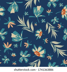 Humming Bird Chamomile Embroidery Seamless Pattern Stock Vector ...