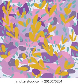 Abstract floral vector seamless repeat pattern perfect for fabrics, textiles, wallpaper