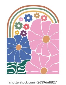 Abstract Floral Vector Set in Boho Chic Style

