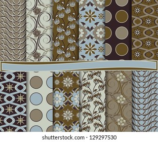 abstract floral vector set of paper for scrapbook