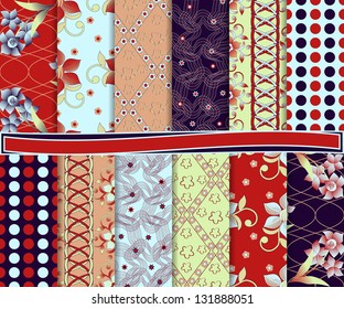 abstract floral vector set of paper for scrapbook