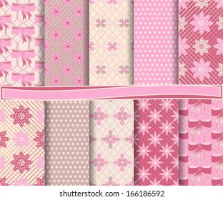 abstract floral vector set of paper scrapbook
