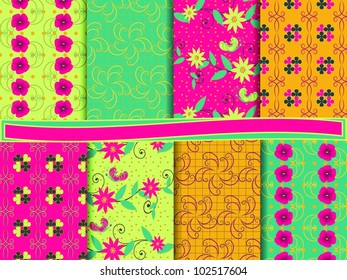 abstract floral vector set of scrapbook paper