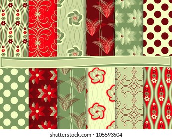 abstract floral vector set of scrapbook paper