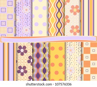 abstract floral vector set of scrapbook paper
