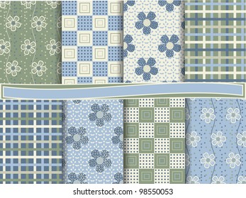 abstract floral vector set of scrapbook paper