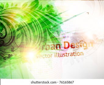 Abstract floral vector spring or summer background. Eps 10.