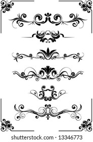 Abstract floral vignette ornaments