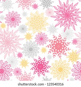 Abstract floral vignettes seamless pattern background