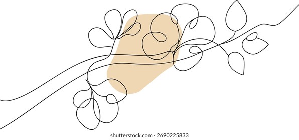 Vinha floral abstrata com forma bege orgânica botânica