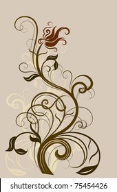 Abstract floral vintage design element.