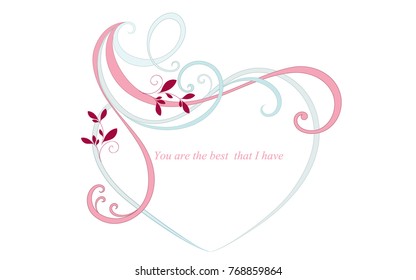 Abstract floral vintage heart.