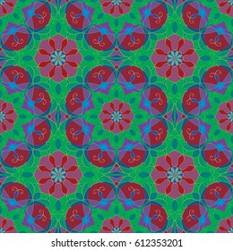 Abstract floral vintage pattern. Good for tiles, printing on paper and fabric.