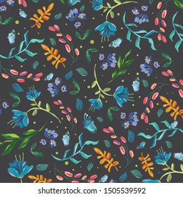 Abstract floral vintage vector pattern