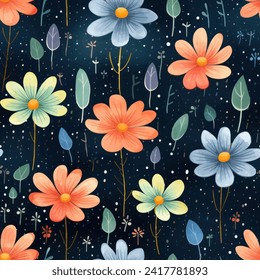 Abstract floral water color seamless pattern seamless pattern. Bright colors, painting on a light background for beauty products or other.