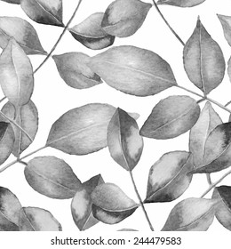 Abstract floral watercolor seamless background. Roses leaves background. Can be used for swimwear, web pages, identity style, printing, textile, cards, wrapping, invitations, etc.