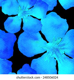 Abstract floral watercolor seamless background. Flowers and leaves background. Can be used for swimwear, web pages, identity style, printing, textile, cards, wrapping, invitations, etc.