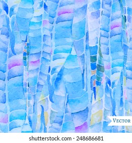 Abstract floral watercolor seamless background. Green oleander leaves background. Can be used for swimwear, web pages, identity style, printing, textile, cards, etc. 