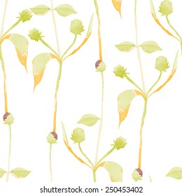 Abstract floral watercolor seamless background. Flowers and leaves background. Can be used for swimwear, web pages, identity style, printing, textile, cards, wrapping, invitations, etc.