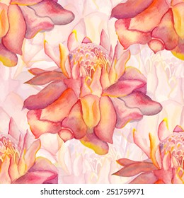 Abstract floral watercolor seamless background. Can be used for swimwear, surf wear, prints for textile, web pages, identity style, printing, cards, wrapping, invitations, etc.