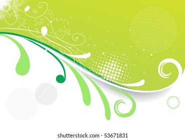 Abstract floral wave patter background with space of your text. vector illustration