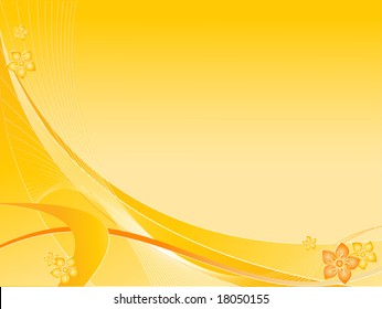 abstract floral wavy background in orange colors