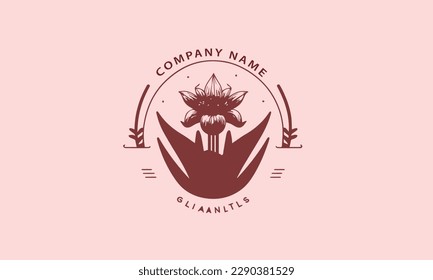 abstract floral wedding logo and symbol design 