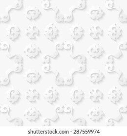 Abstract floral white seamless background for graphic or website layout. Vector wallpaper design