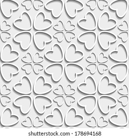 Abstract floral white seamless pattern - vector
