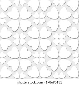 Abstract floral white seamless pattern - vector