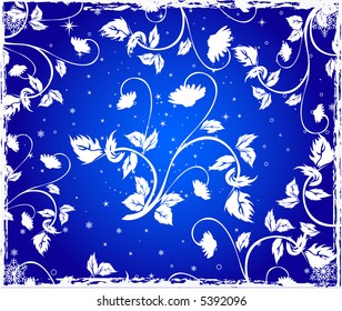 Resumen de fondo de invierno floral - vector