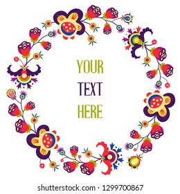 Abstract floral wreath vector illustration