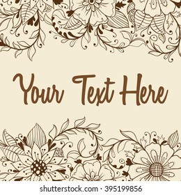 Abstract Floral With Your Text Here on Brown Background