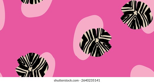 Abstract Floral Zebra Pattern in Pink Tones Pattern