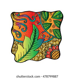  Abstract Floral in zentangle style.