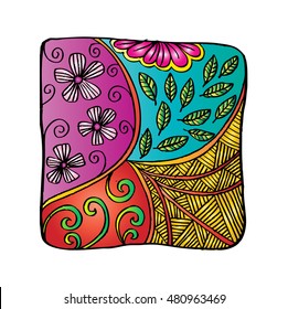 Abstract Floral in zentangle style.
