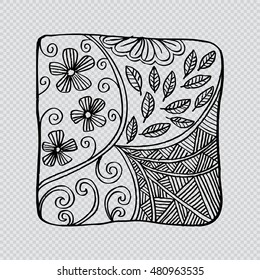 Abstract Floral in zentangle style.
