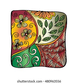 Abstract Floral in zentangle style.
